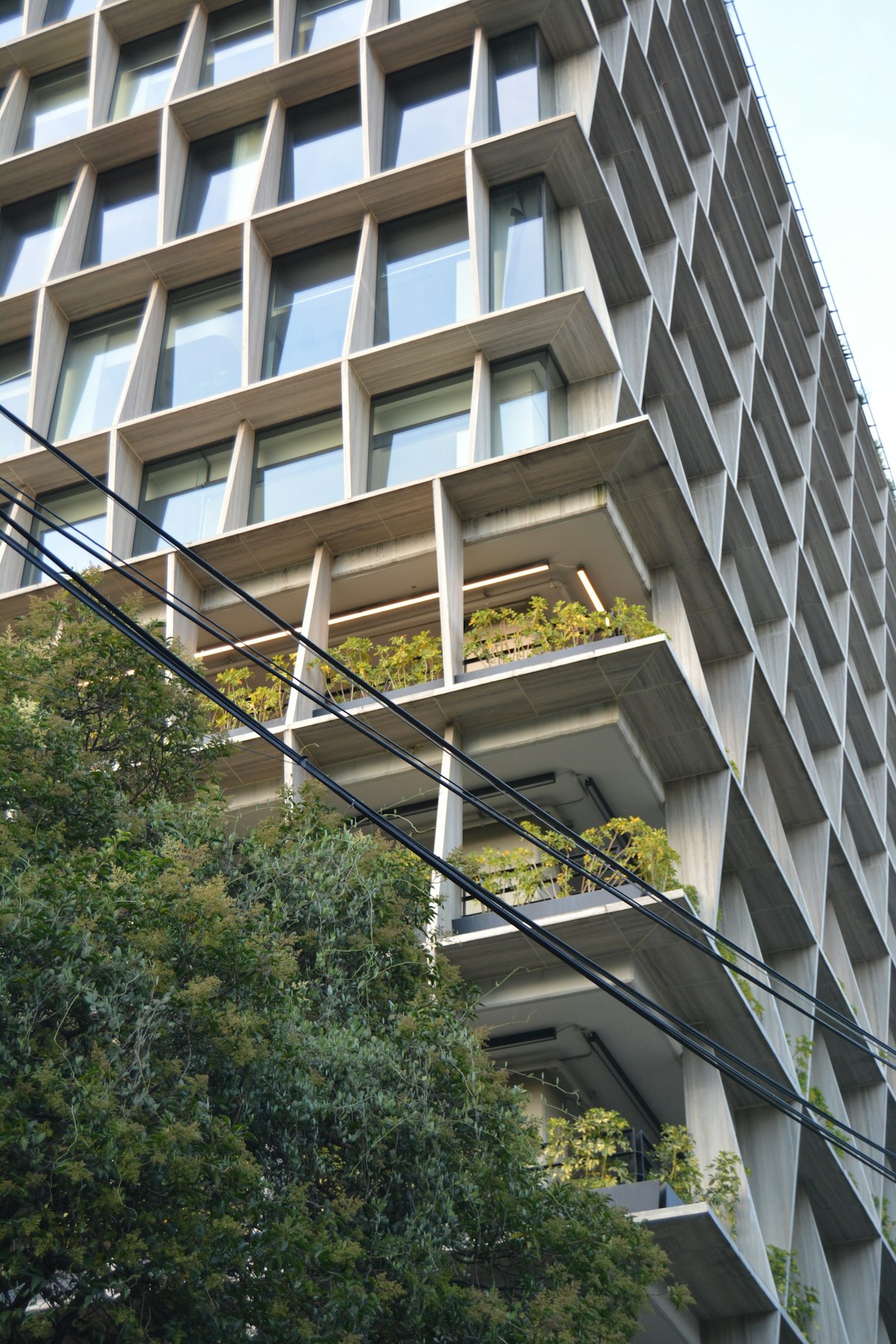 Concrete residential building facade in Mexico